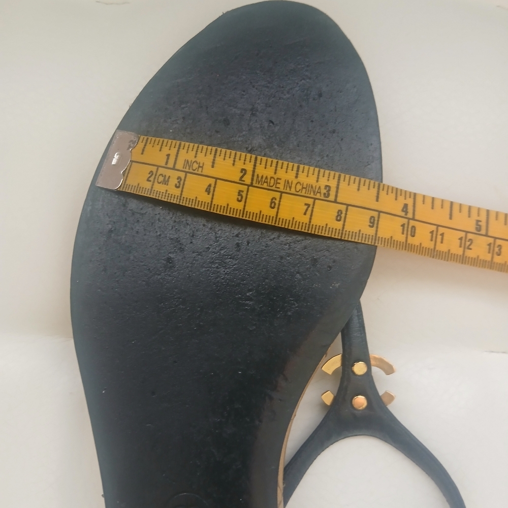 Chanel Black Gold CC Thong Flat Sandals - Picture 14 of 14